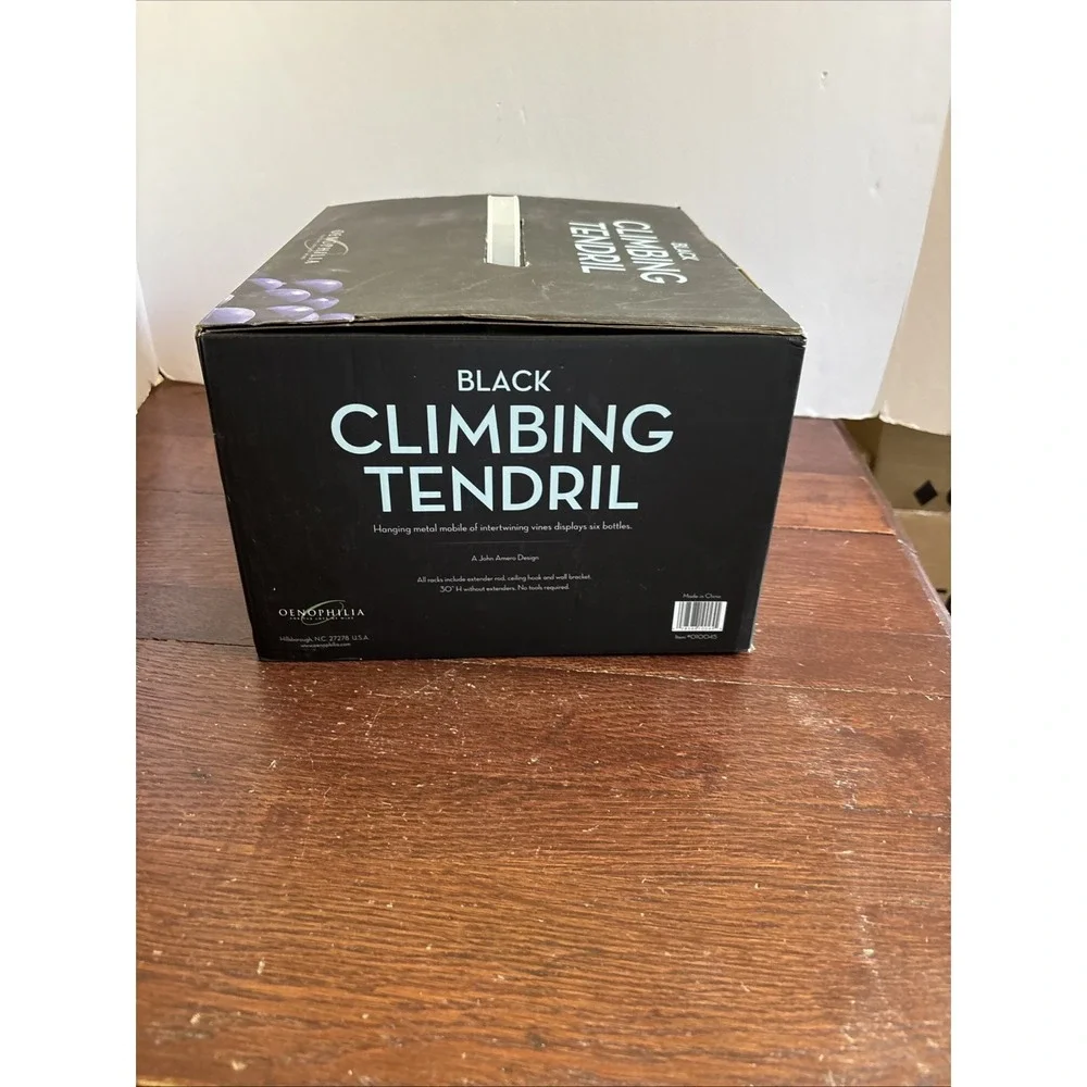 Black Climbing Tendril Hanging Metal Mobile of Intertwining Vines 6 Bottles